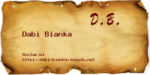 Dabi Bianka névjegykártya