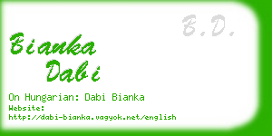 bianka dabi business card